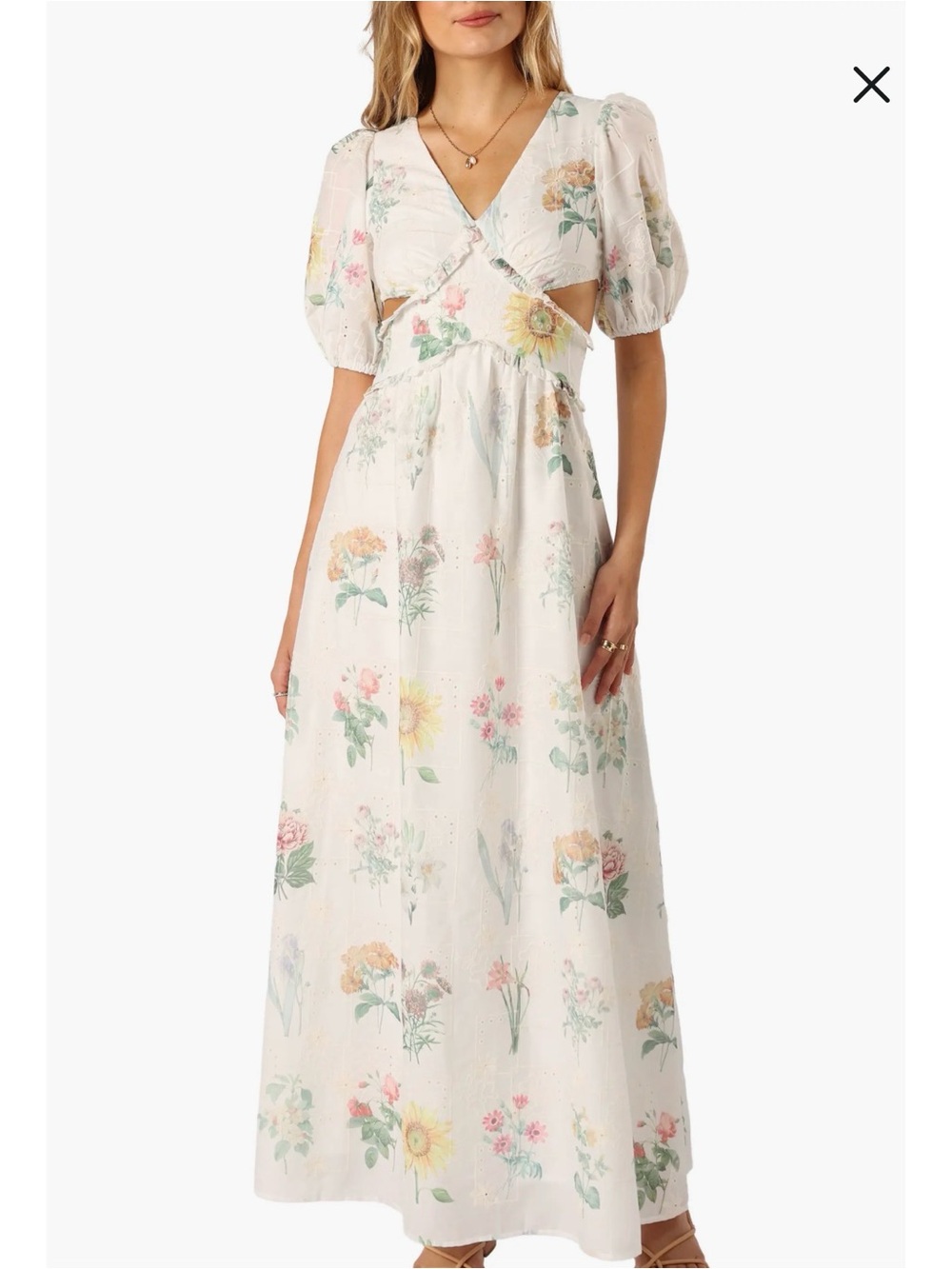 PETAL & PUP JEMIMA PUFF SHOULDER MAXI DRESS - FLORAL